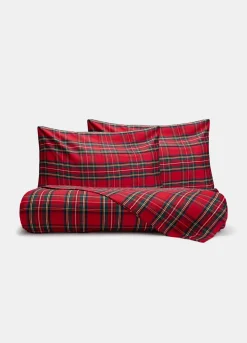 Parure copripiumino a due piazze in cotone a scacchi