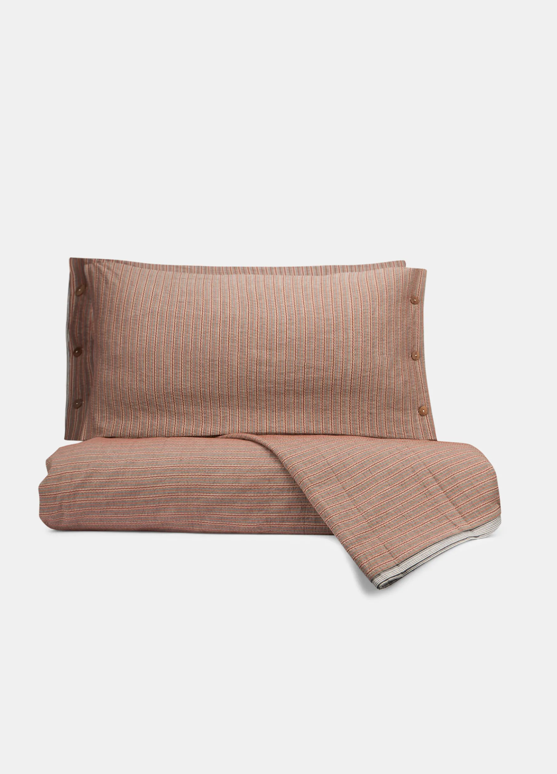 Parure copripiumino in cotone a righe