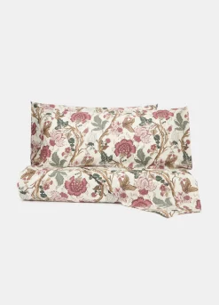 Parure lenzuolo a due piazze in cotone a fiori