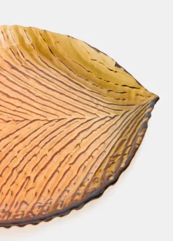 Piatto a foglia in vetro