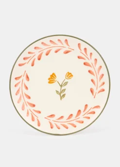 Piatto da dessert in ceramica con fiore