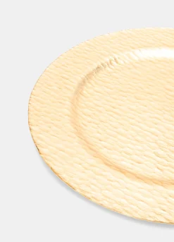 Piatto da portata in vetro con effetto martellato