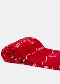 Plaid in pile con stampa love