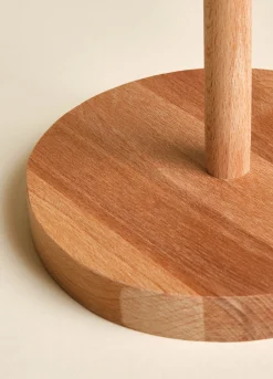 Porta rotolo in legno di faggio massello Made in Italy