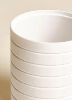 Porta spazzolino a righe in plastica