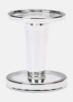 Portacandela in vetro argentato