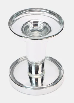 Portacandela in vetro argentato