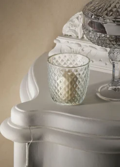 Portacandele in vetro decorato