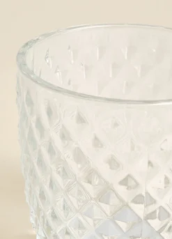 Portacandele in vetro decorato