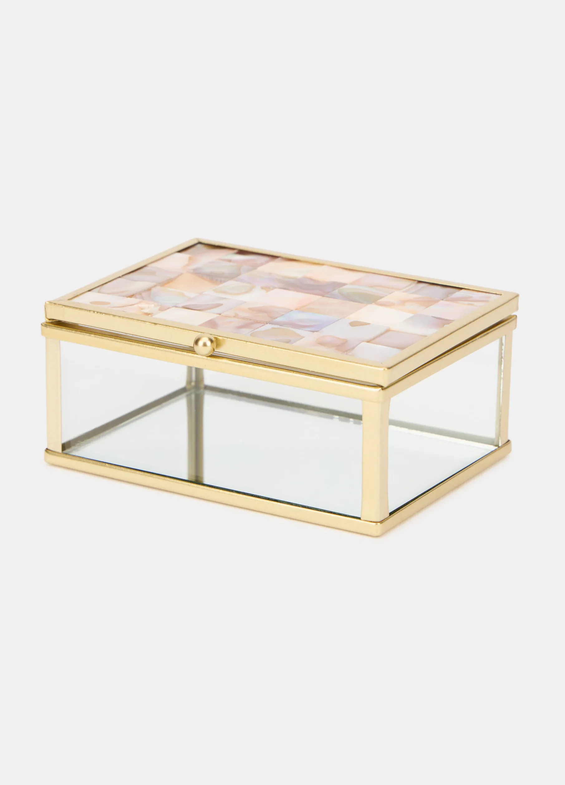 Portagioie grande in vetro e metallo