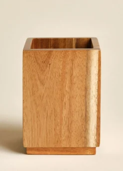 Portaspazzolini in legno di acacia