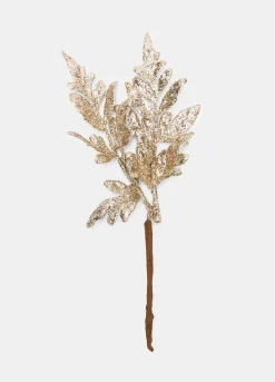 Ramo decorativo con foglie glitterate