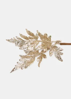 Ramo decorativo con foglie glitterate