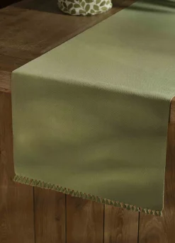 Runner in cotone bio con frange