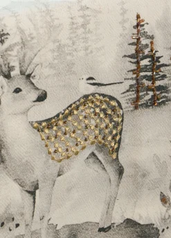 Runner in cotone con decorazioni ricamate