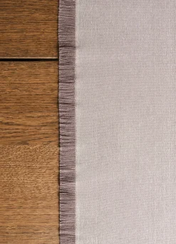 Runner in cotone con frange