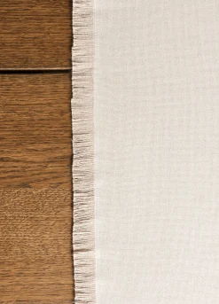 Runner in cotone con frange