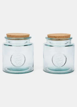 Set 2 barattoli in vetro riciclato Made in Spagna
