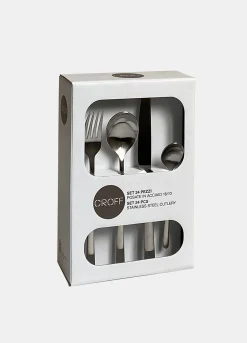 Set 24 pezzi posate da cucina in acciaio satinato Made in Italy