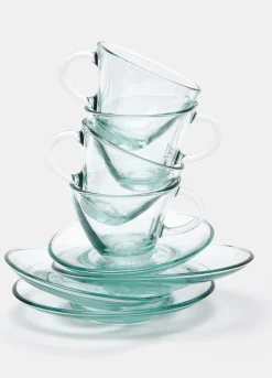 Set 4 tazzine da caffè in vetro