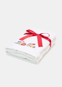 Set asciugamani con ricamo villaggio di Natale