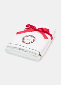 Set asciugamani con ricamo natalizio
