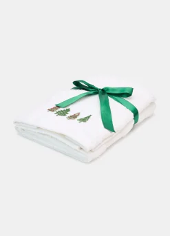 Set asciugamani con ricamo abeti