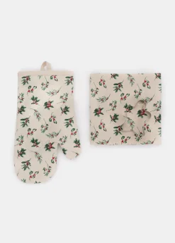 Set guanto da forno, strofinaccio e stampo per biscotti