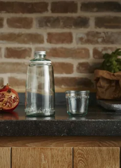 Set notte bottiglia e bicchiere in vetro riciclato