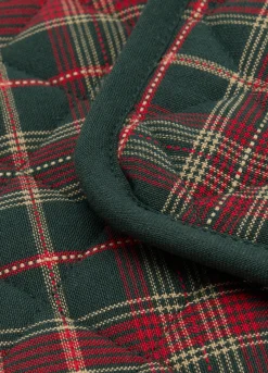 Set strofinaccio e presine in cotone tartan