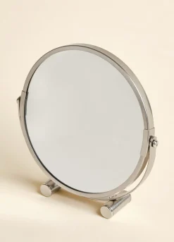 Specchio da tavolo con bordi in acciaio