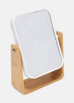 Specchio rettangolare con base in bamboo