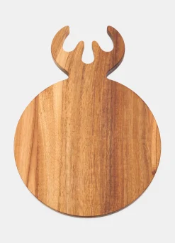 Tagliere corna grande in legno naturale