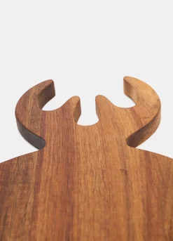 Tagliere corna grande in legno naturale