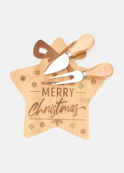 Tagliere stella con set formaggio in bambù