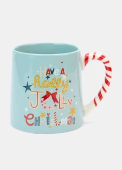 Tazza in ceramica con manico a strisce