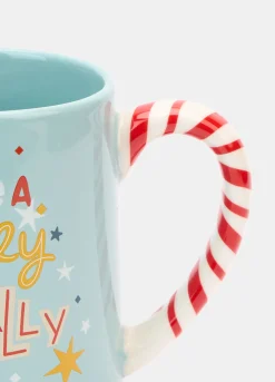 Tazza in ceramica con manico a strisce