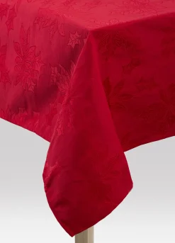 Tovaglia 6 posti con ricamo agrifoglio