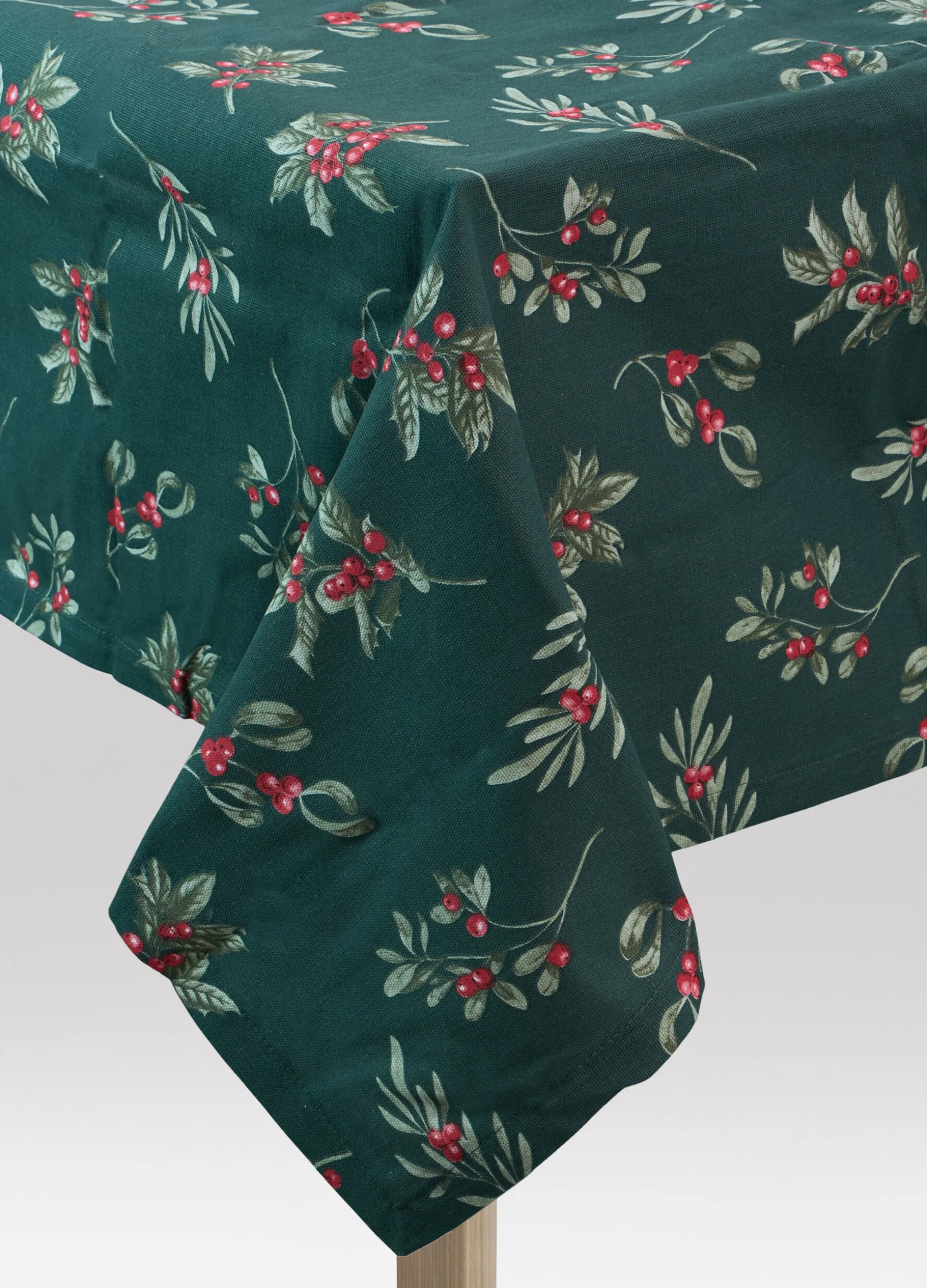 Tovaglia 6 posti in cotone con stampa vischio