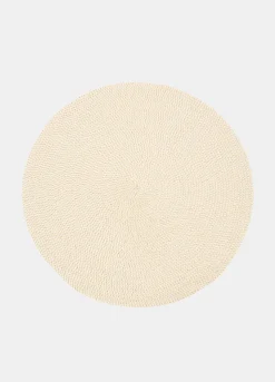 Tovaglietta rotonda intrecciata con filo dorato