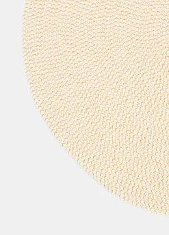 Tovaglietta rotonda intrecciata con filo dorato