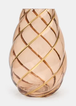 Vaso alto torchon fatto a mano in vetro