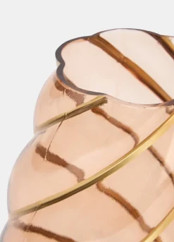 Vaso alto torchon fatto a mano in vetro