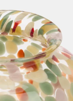 Vaso arrotondato in vetro screziato