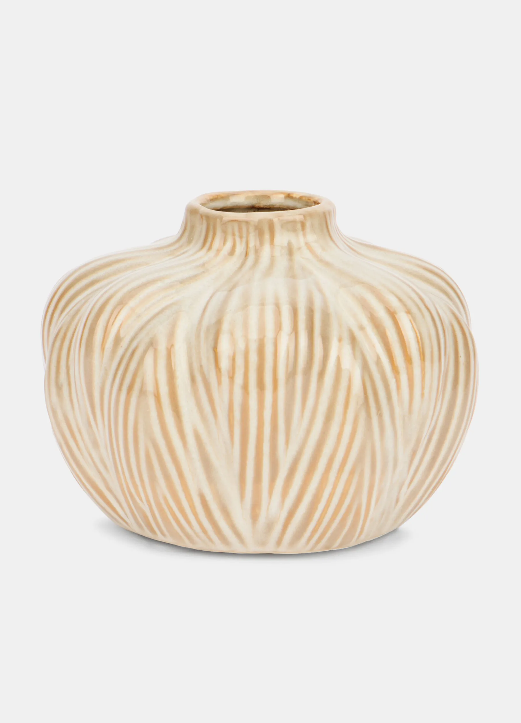 Vaso grande in ceramica scanalata