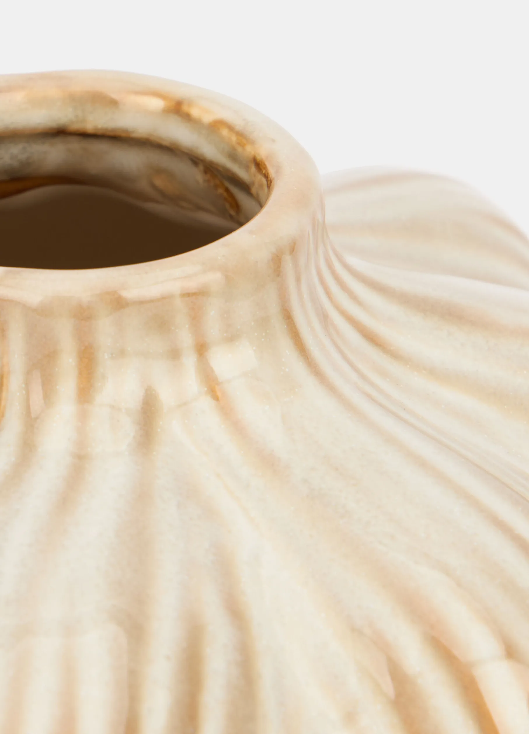 Vaso grande in ceramica scanalata