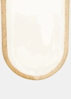 Vassoio ovale in legno e smalto