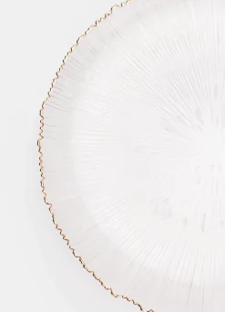 Vassoio ovale in vetro scanalato