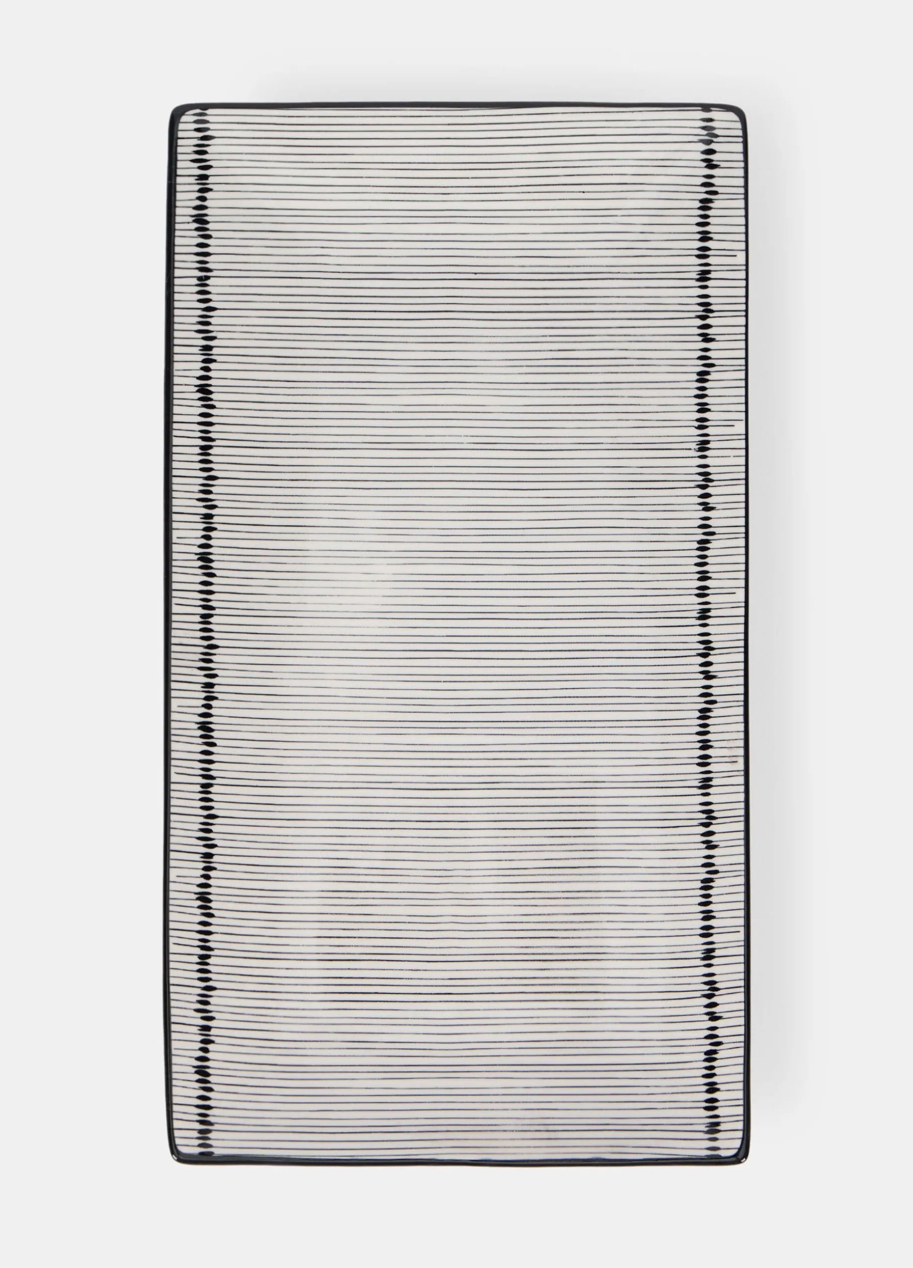 Vassoio rettangolare in ceramica bicolore