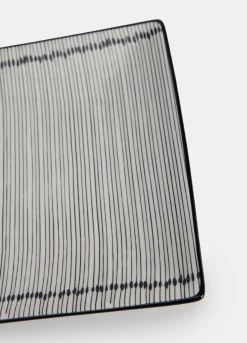 Vassoio rettangolare in ceramica bicolore